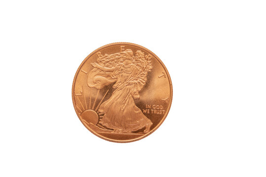 Cardiff Mid Glamorgan Wales UK november 30 2025 American  Liberty one ounce  copper bullion coin