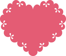 Scalloped Edge Pink Heart Frame with Cutouts