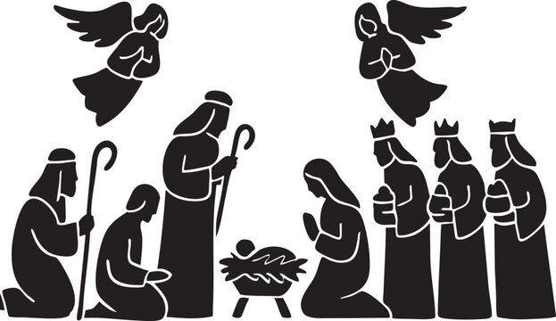 Nativity scene silhouette