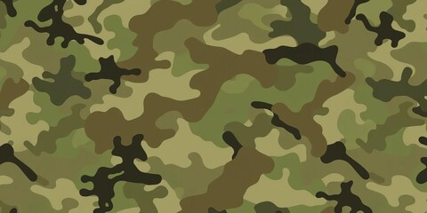 Abstract digitally rendered camouflage pattern background featuring muted greens, browns, and grays, vector, wallpaper