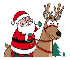 santa claus and reindeer