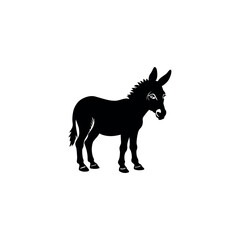 Fototapeta premium Minimalist black silhouette of a donkey standing gracefully perfect for farm or animal themed designs