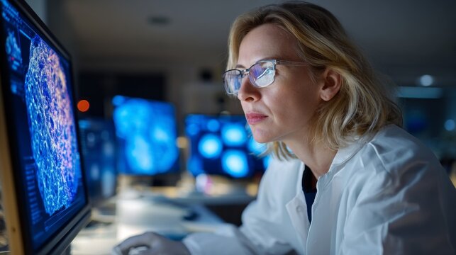 Woman scientist working in a lab.