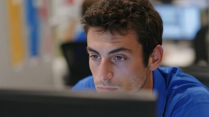 Focused attention in a modern workspace illustrates the essence of productivity and dedication in the digital age, highlighting the importance of concentration in achieving goals effectively.