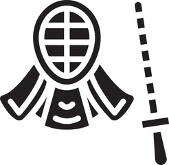 Kendo Uniform Sport Japanese. Minimalist Japanese martial arts icon ideal for sports logos, training materials, and cultural design projects.