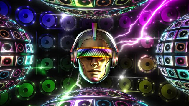 Robotic Cyborg Music Head