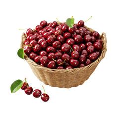 cherries in a basket