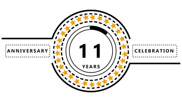 11th Anniversary Celebration Graphic with Stars and Progress Bar 11 years event