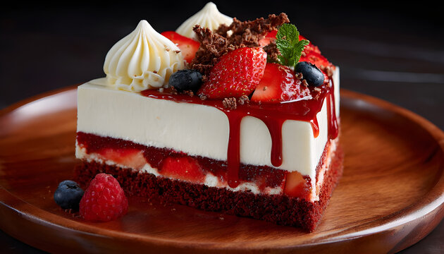 A slice of life! A delicious-looking cake for your next dessert presentation, party or special occasion