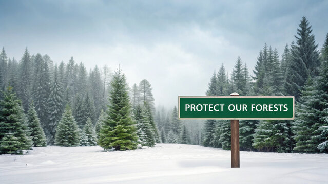 Protecting our forests with green eco friendly energy brings hope for sustainable christmas and healthy environment
