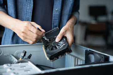 IT Engineer installing Hardware Equipment Development Facility Engineer  Maintenance computer Motherboard Electronic repair shop technology business