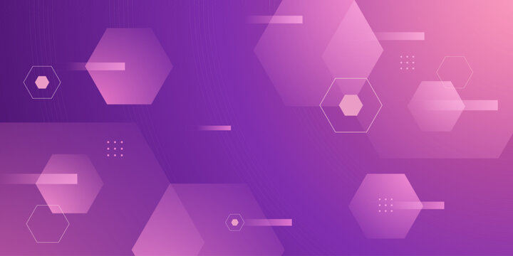 Abstract hexagonal pattern background with colorful gradient purple color concept design. Simple geometric shapes element background. - Powered by Adobe