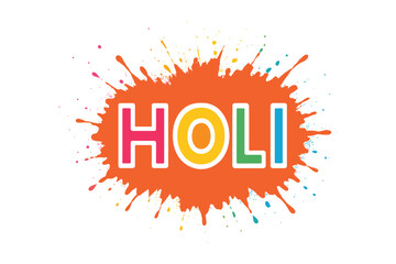 Holi festival colorful paint splash celebration text