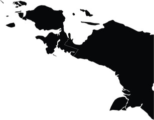 Map of Papua Region Island of Indonesia Isolated Silhouette Vector © Griffin9678