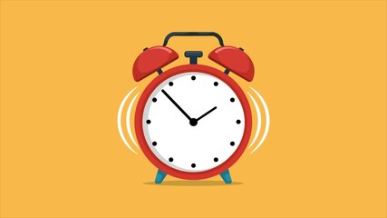 60 Second alarm clock illustration animation for deadline reminders and time management concepts - Powered by Adobe
