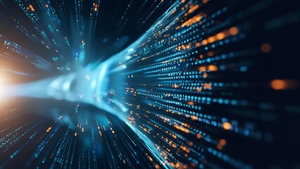 Abstract digital data flow network connection speed light technology