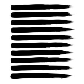 Black ink brush strokes arranged in parallel lines on