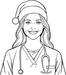 Girl wearing a cap and white dress in a stylish vector illustration