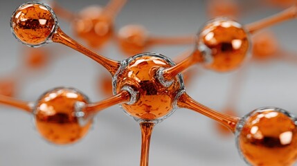 Group of orange spheres representing content shifting and contextual node connections in a modern digital environment