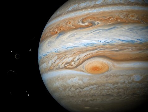 Planet jupiter with red spot