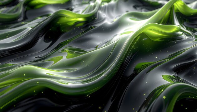 Fluid Abstract Technology Background (Green Liquid)
