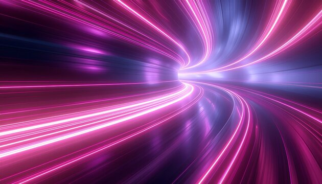 Abstract pink Digital Data Tunnel (Information Flow)