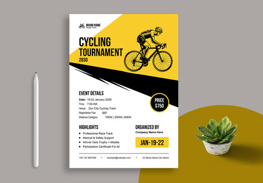 Cycling Tournament Poster Template Layout