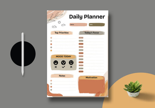 Modern and Minimal Daily Planner Layout