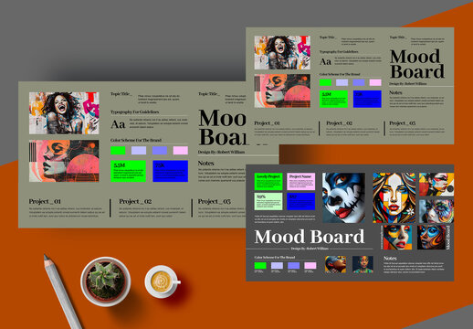 Modern Artistic Mood Board Layout