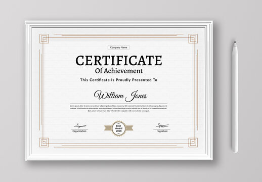 Modern And Clean Certificate Template Layout