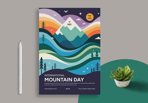 Mountain Day Poster Layout