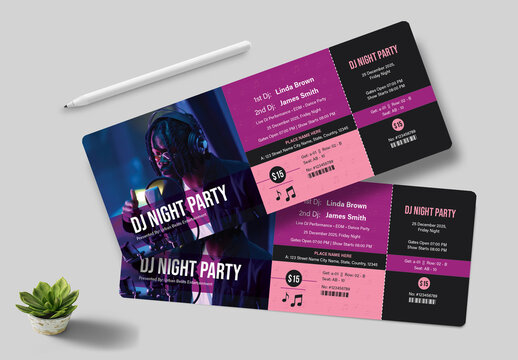 Party Event Ticket Template Layout
