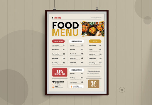 Restaurant Food Menu Template Layout