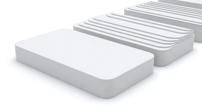 Stack of white rectangular foam or insulation blocks isolated on white background