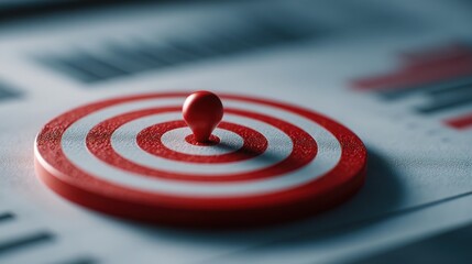 Red on a white background symbolizing clarity and focus in goal-driven macro strategy planning