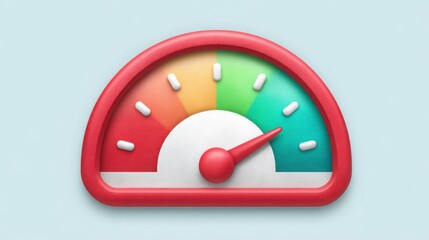 Speedometer icon representing goal tracking interface concept with a sleek design for monitoring progress and performance