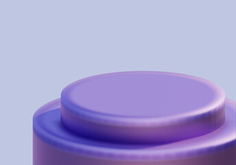 3d Render Podium product display or Empty room interior design square stage minimal scene, Display plinths. Stand purple violet color