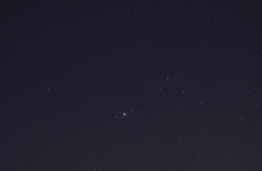 Starry sky with Orion galaxy, night sky background.