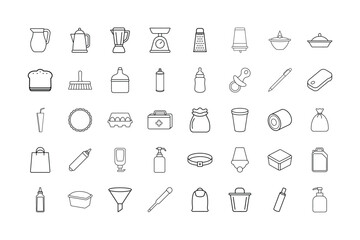 Universal Minimal Outline Vector Icon Set
