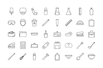 Universal Minimal Outline Vector Icon Set