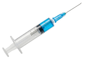 Fototapeta premium Medical syringe with needle isolated on transparent background