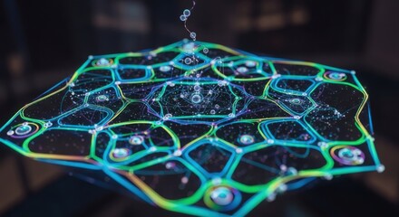 Vibrant Abstract Network of Interconnected Bubbles and Light