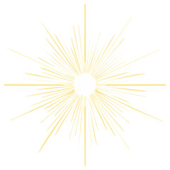 Obraz premium Golden Light Rays Emanating from a Central Point Abstract Design Element