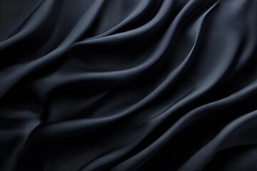 Obraz premium Midnight Elegance: A luxurious expanse of deep black fabric, meticulously draped to showcase its fluid texture and subtle sheen, creating an air of sophistication and timeless beauty.