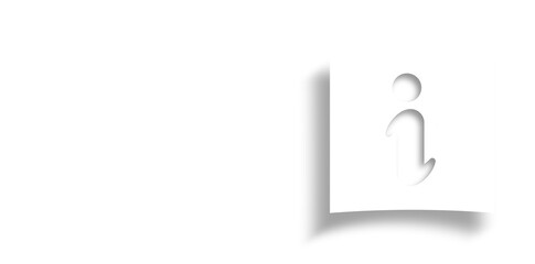 Note paper and information sign on transparent background