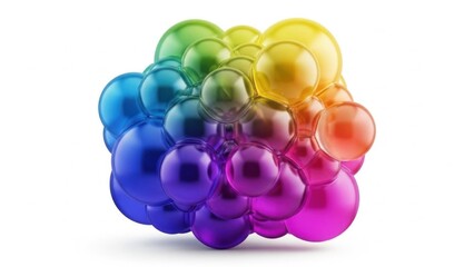 Vibrant Colorful Spheres Abstract Design White Background