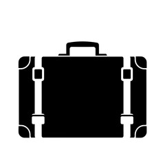 Black Suitcase Silhouette for Travel and Journey