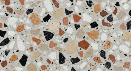 Modern Terrazzo Tile with Mixed Color Fragments