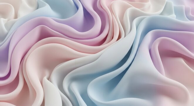 Smooth ethereal fabric folds with delicate pastel hues