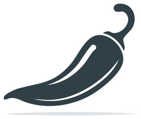 Stylized hot chili pepper icon simple vector graphic for spicy food concepts and logos